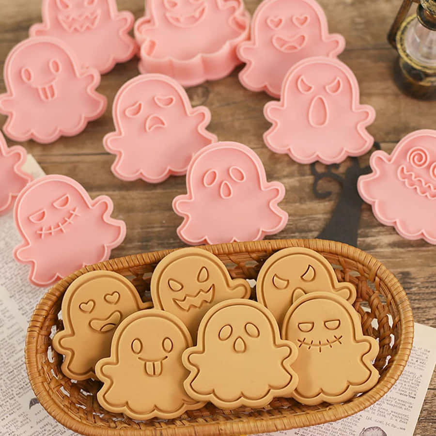 Halloween Ghost Cookie Cuttersand Cookies Wallpaper