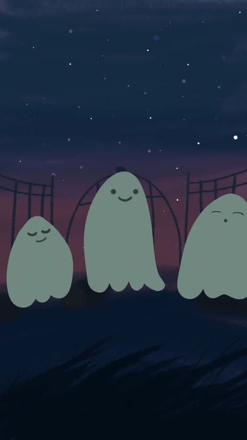 Halloween Ghost Trio Aesthetic Pfp Wallpaper