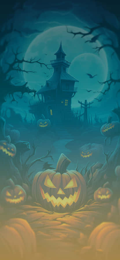 Halloween Haunted House Lockscreen Wallpaper