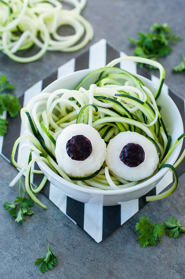 Halloween Inspired Eyeball Salad Creation Wallpaper