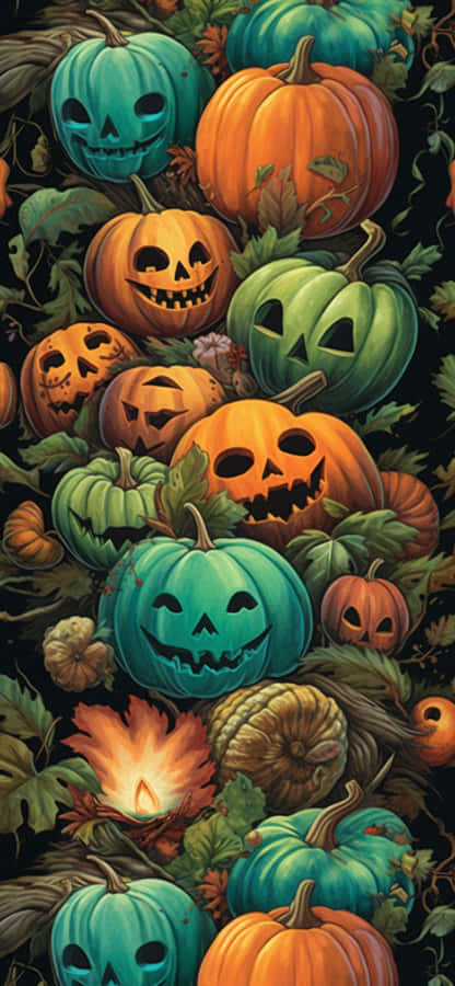 Halloween Jack O Lanterns Array Wallpaper
