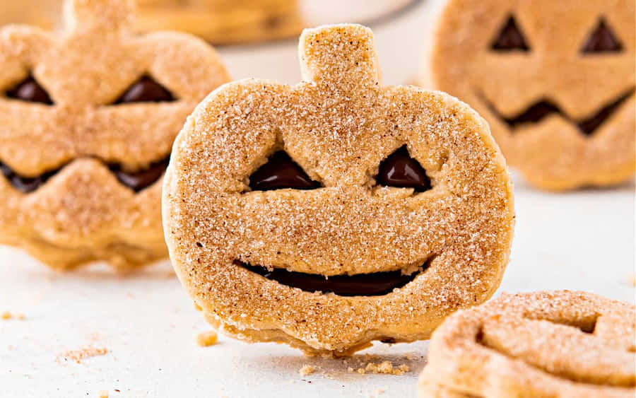 Halloween Pumpkin Sugar Cookies Wallpaper