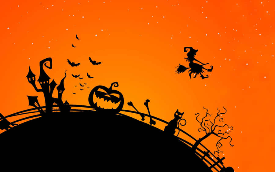 Halloween Silhouette Scene Wallpaper