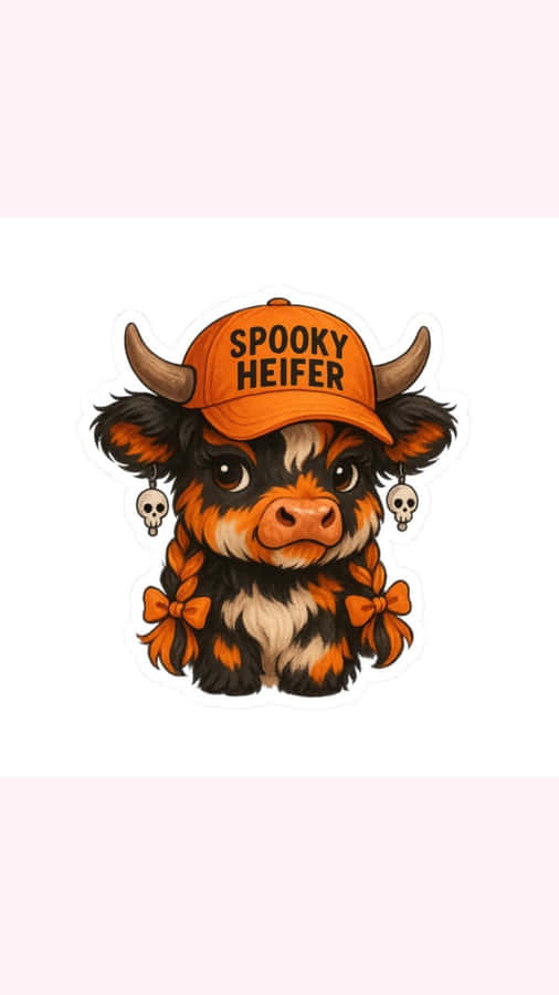 Halloween Spooky Cow Design Wallpaper