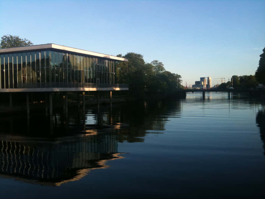 Halmstad River Reflections Wallpaper