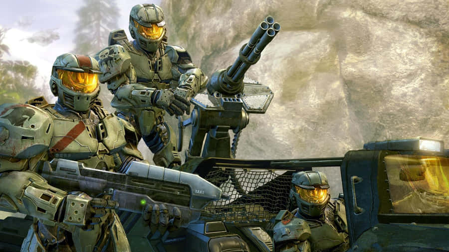 Halo Red Team In Action Wallpaper