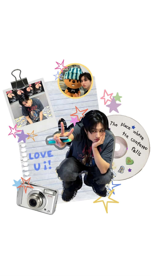 Han Stray Kids Creative Collage Wallpaper