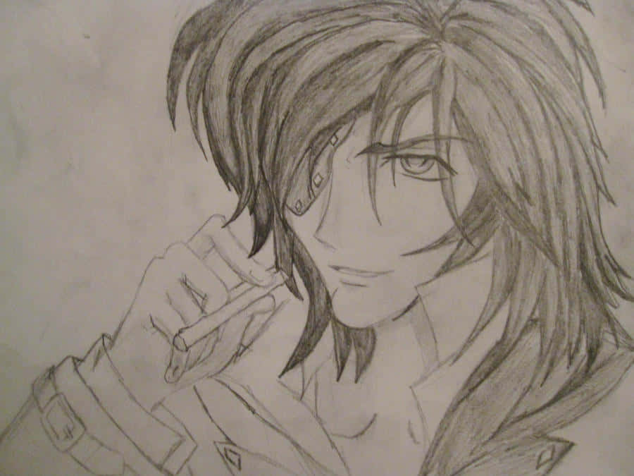 Hand Drawn Anime Character Sketch Wallpaper