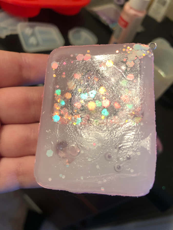 Handmade Sparkling Resin Cube Wallpaper