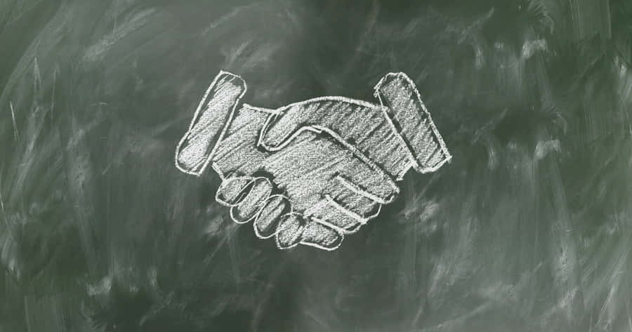 Handshake Chalkboard Drawing Wallpaper