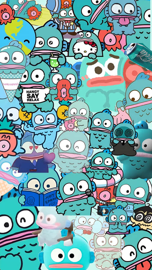 Hangyodon Character Collage Wallpaper