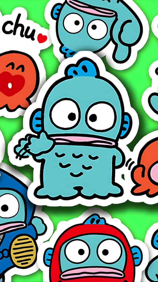 Hangyodon Character Stickers Wallpaper