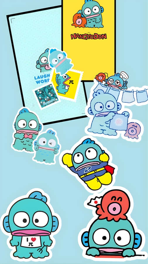 Hangyodon Cute Character Stickers Wallpaper