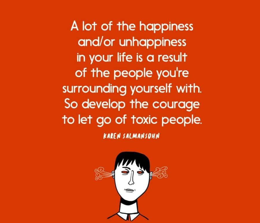 Happinessand Toxic People Quote Wallpaper
