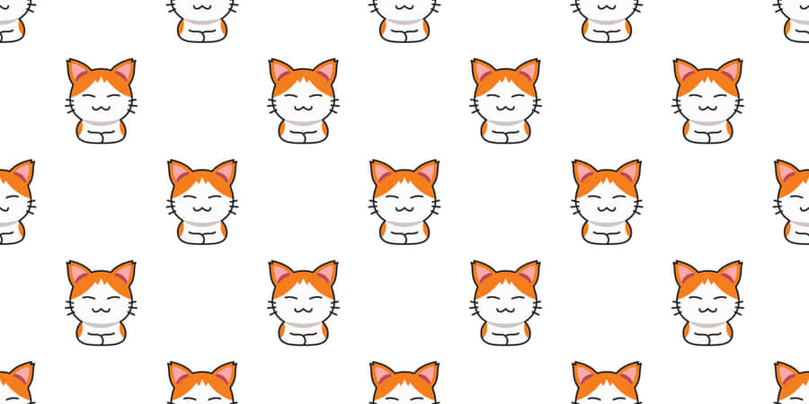 Happy And Cute Cat Pattern Wallpaper
