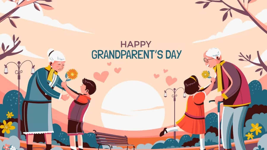 Happy Grandparents Day Celebration Illustration Wallpaper