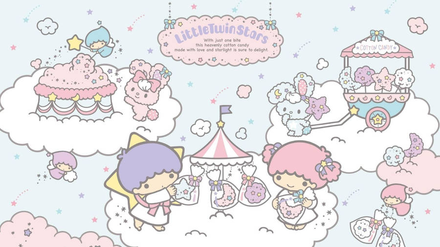 Happy Little Twin Stars Wallpaper