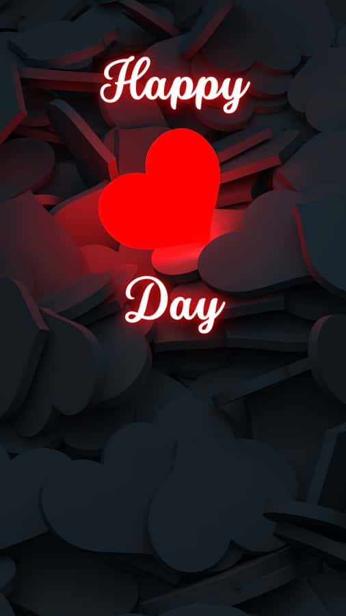 Happy Love Day Heart Design Wallpaper