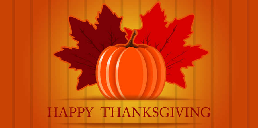 Happy Thanksgiving Pumpkinand Leaves Wallpaper