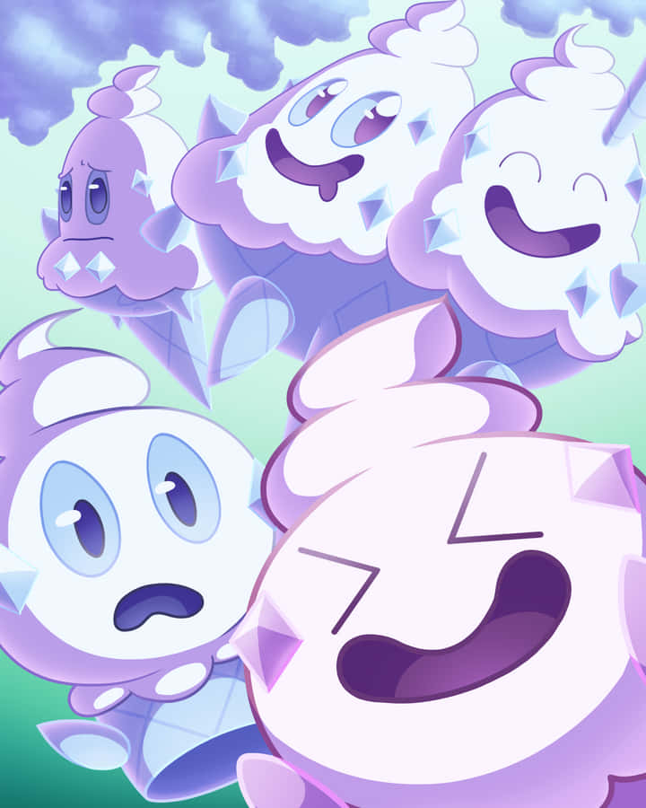 Happy Vanillite Vanillish And Vanilluxe Wallpaper