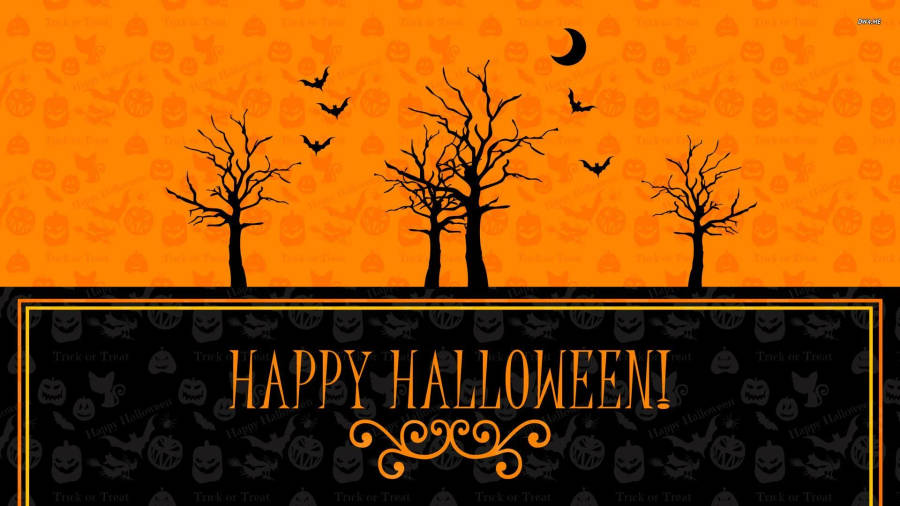 Happy Vintage Halloween Poster Wallpaper
