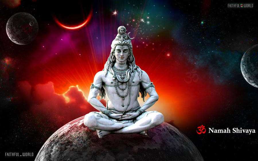 Har Har Mahadev White Statue Wallpaper