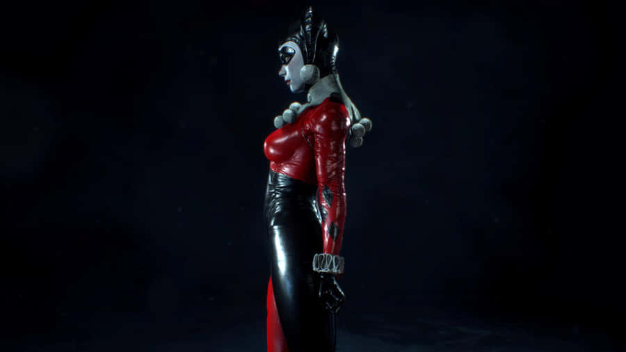 Harley Quinn Red Black Costume Wallpaper