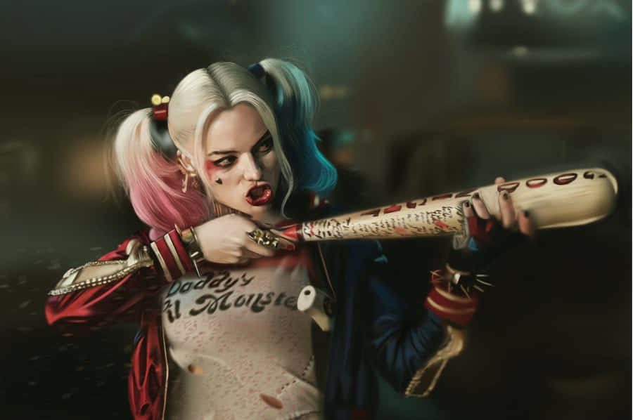 Harley Quinn With Bat Suicide Squad Wallpaper