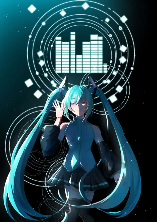 Hatsune Miku Digital Aesthetic Phone Wallpaper