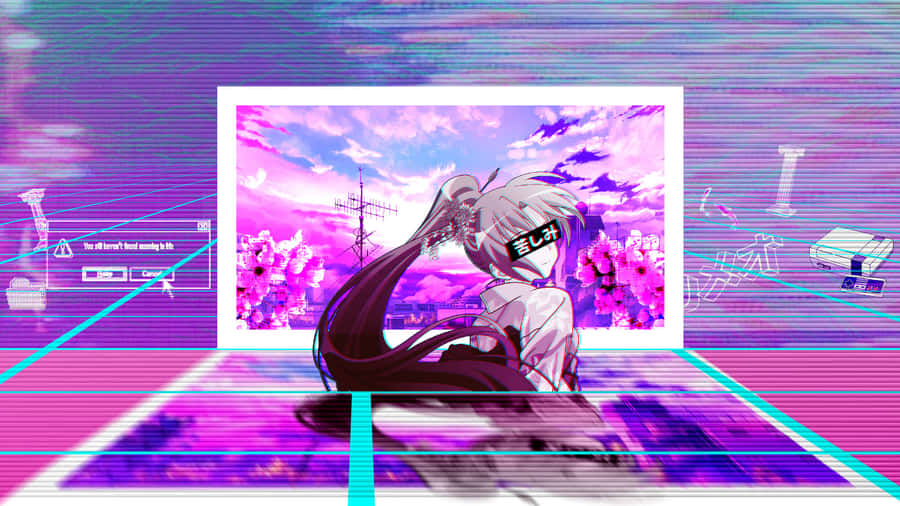 Hatsune Miku Vaporwave Anime Wallpaper