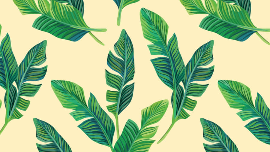 Hawaiian Tropical Leaf Pattern Wallpaper