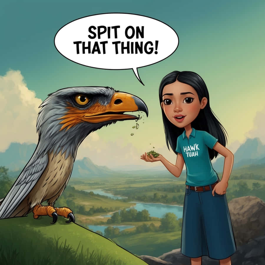 Hawk Tuah Spit Command Wallpaper