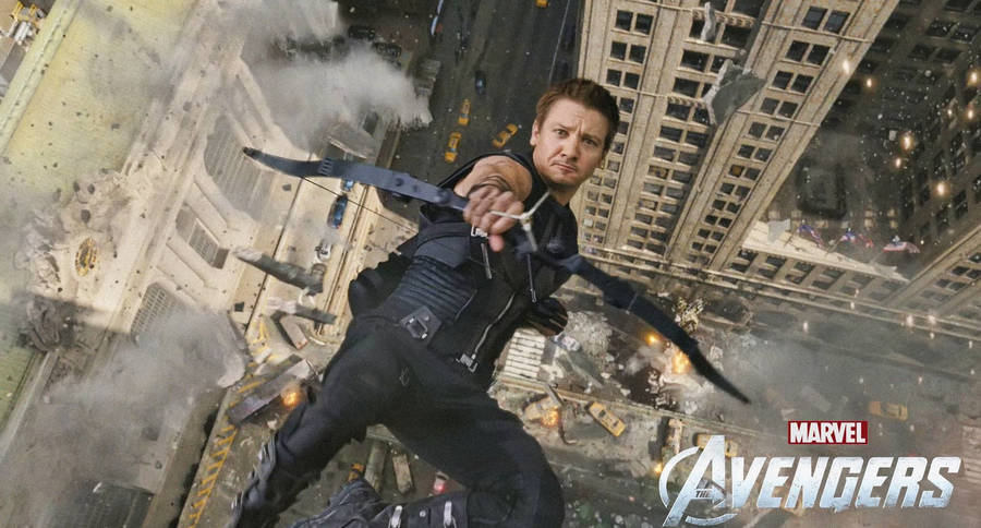 Hawkeye Falling From Building Wallpaper