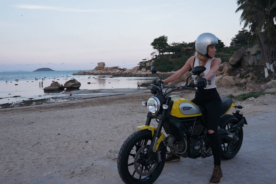 Hd Girl And Ducati Scrambler Wallpaper