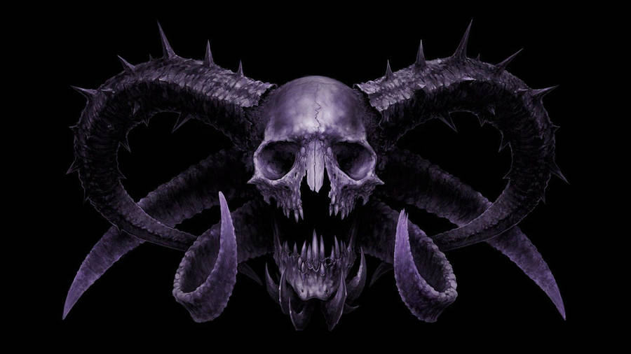 Hd Skull With Horns Wallpaper