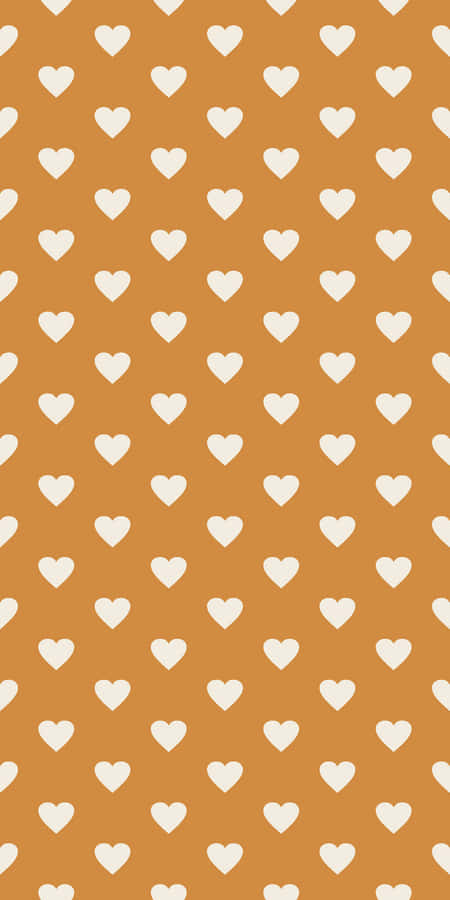 Heart Pattern Dark Orange Aesthetic Phone Wallpaper