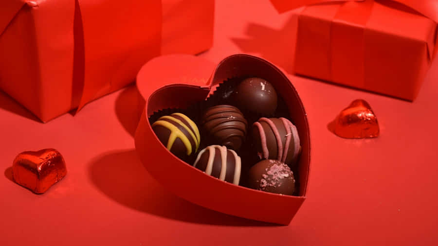 Heart Shaped Chocolate Box Wallpaper