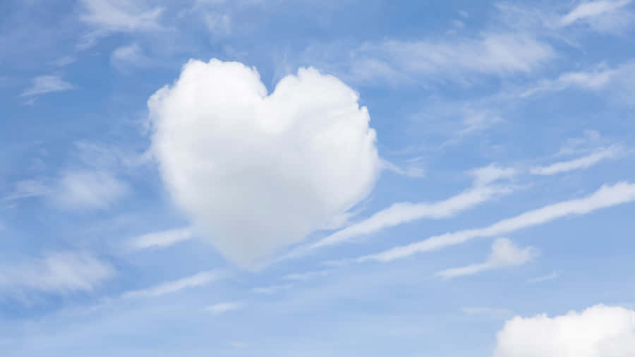 Heart Shaped Cloud In Sky Wallpaper