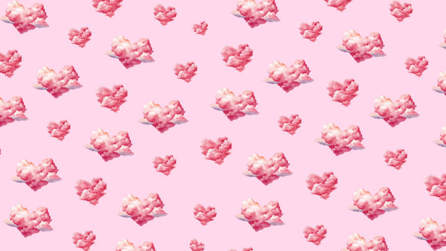 Heart Shaped Clouds Pattern Wallpaper