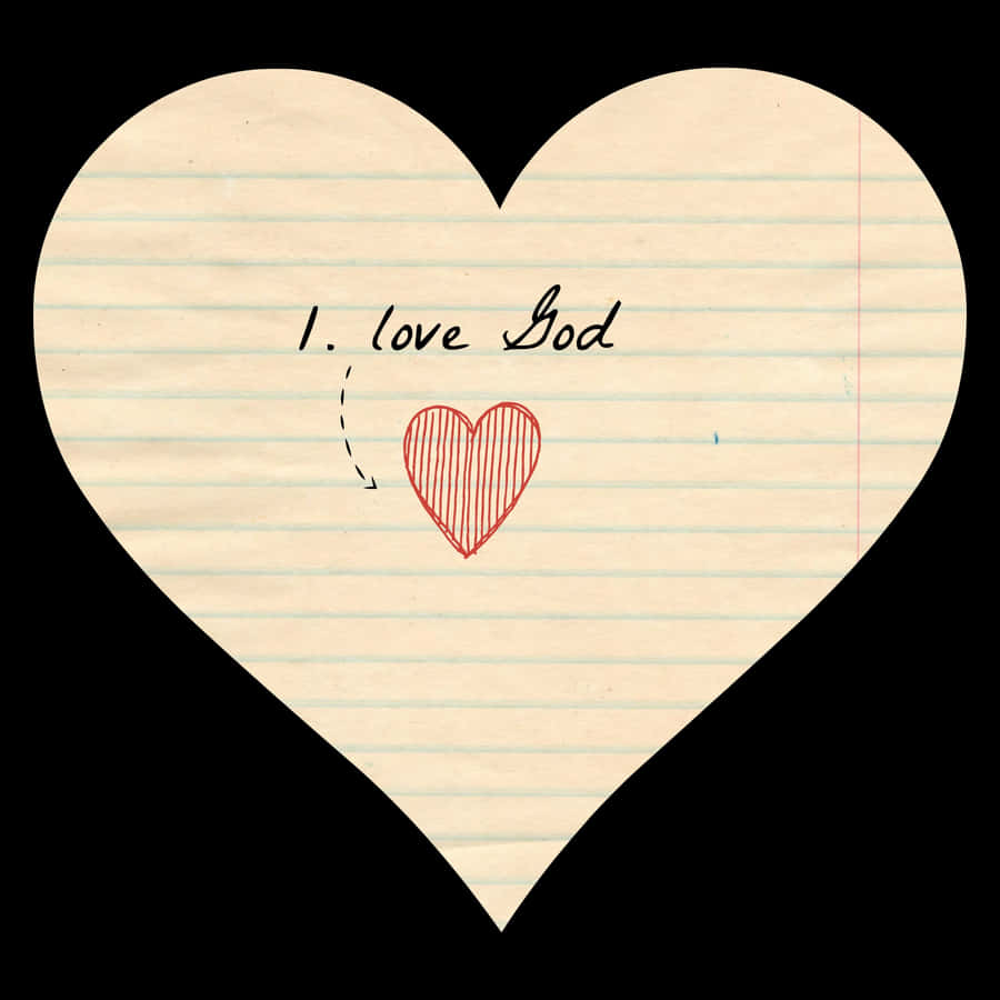 Heart Shaped Love God Note Wallpaper