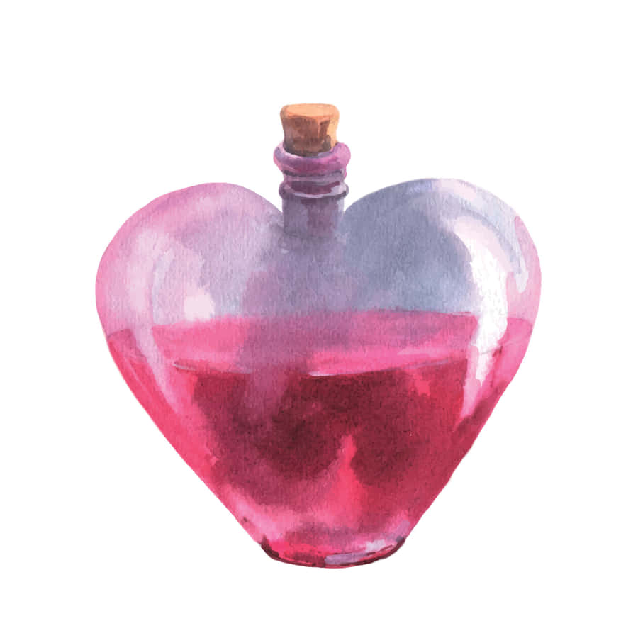 Heart Shaped Love Potion Bottle Wallpaper