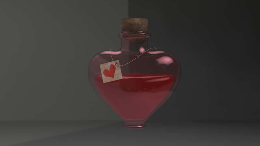 Heart Shaped Love Potion Bottle Wallpaper