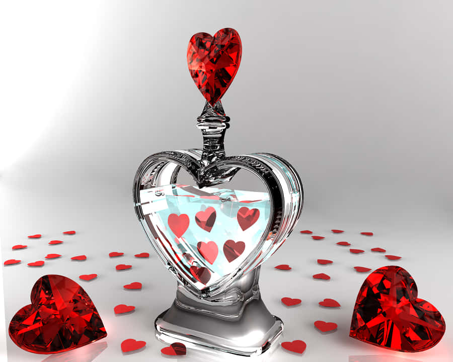 Heart Shaped Love Potion Bottle Wallpaper
