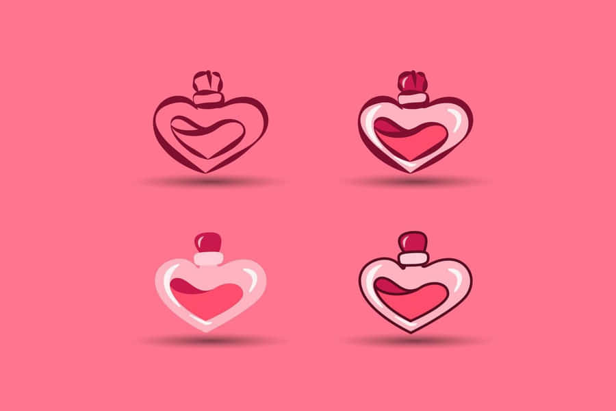 Heart Shaped Love Potions Wallpaper