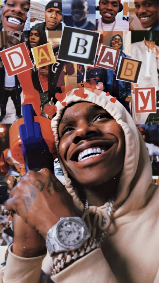 Hearts Over Dababy Phone Wallpaper