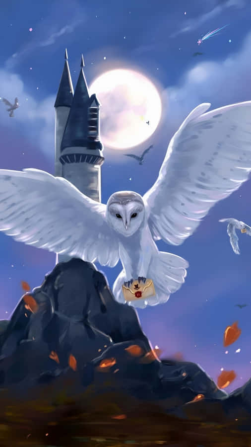 Hedwig Delivering Letter Wallpaper