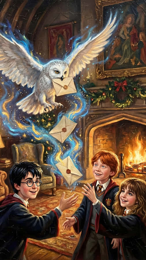 Hedwig Delivering Letters Wallpaper