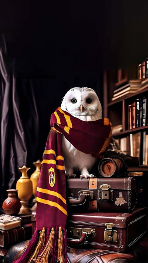 Hedwig The Owl With Scarf Wallpaper