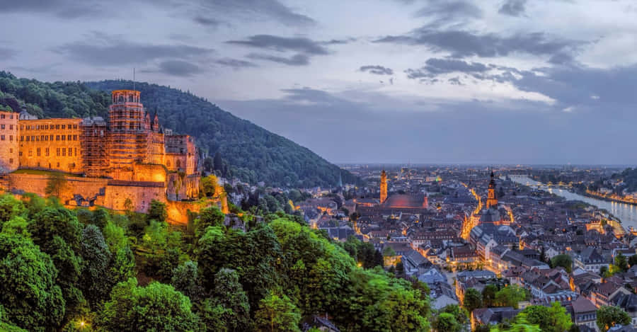 Heidelberg Castle City Lights Wallpaper