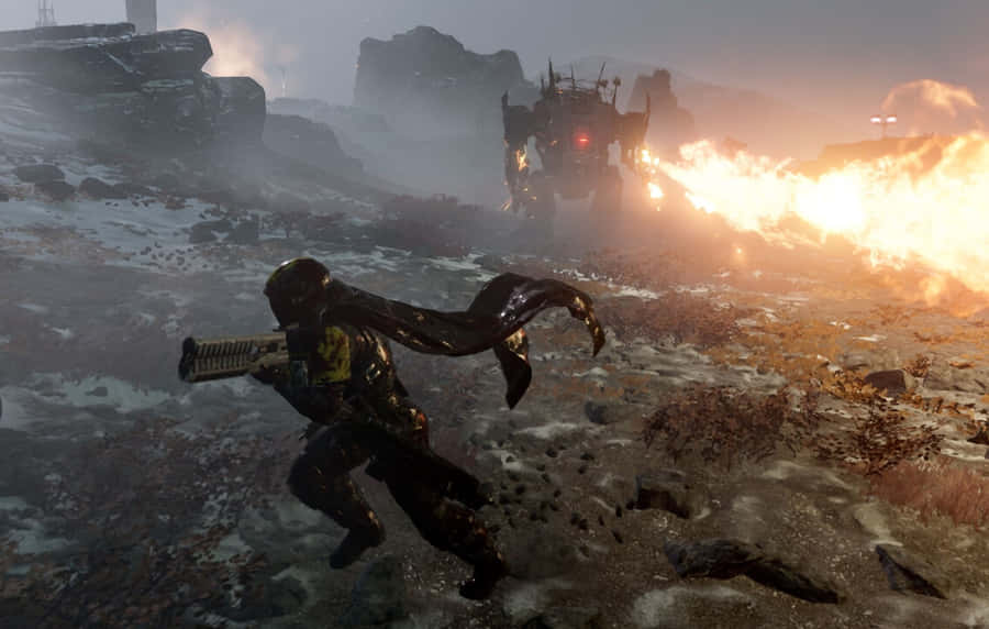 Helldivers2 Intense Battle Scene Wallpaper